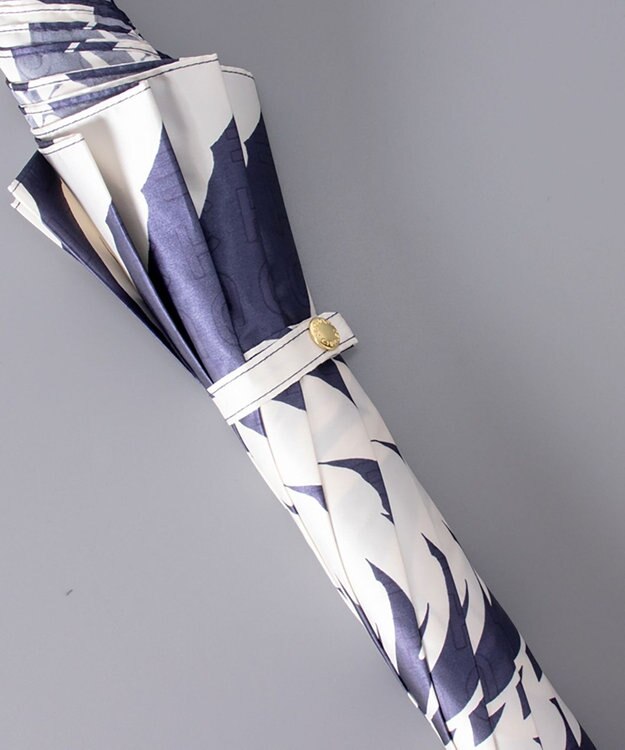 AURORA シャルルジョルダン 花柄 耐風 雨傘 ネイビー