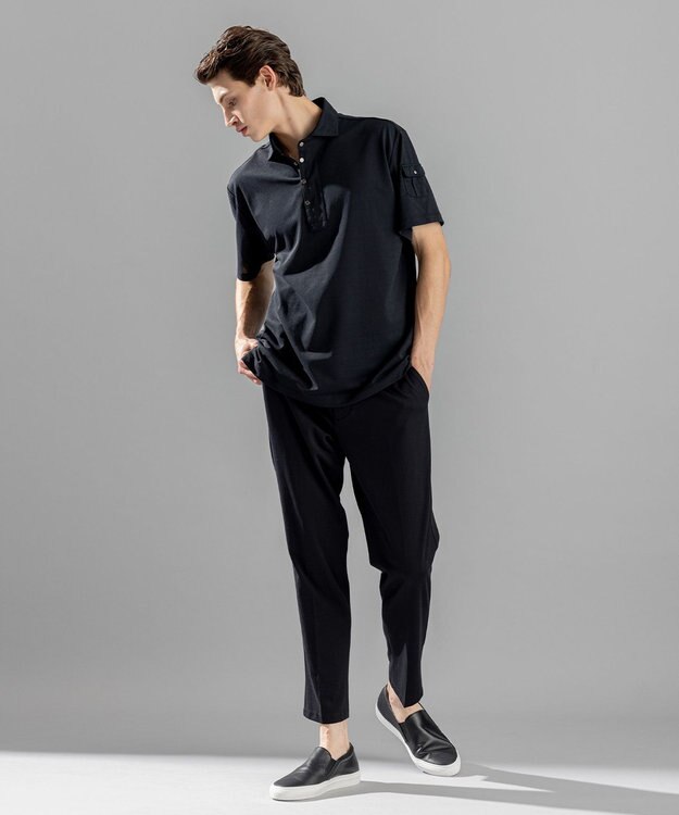 JOSEPH HOMME 【接触冷感】アイスコットンカノコ　ポロ ブラック系