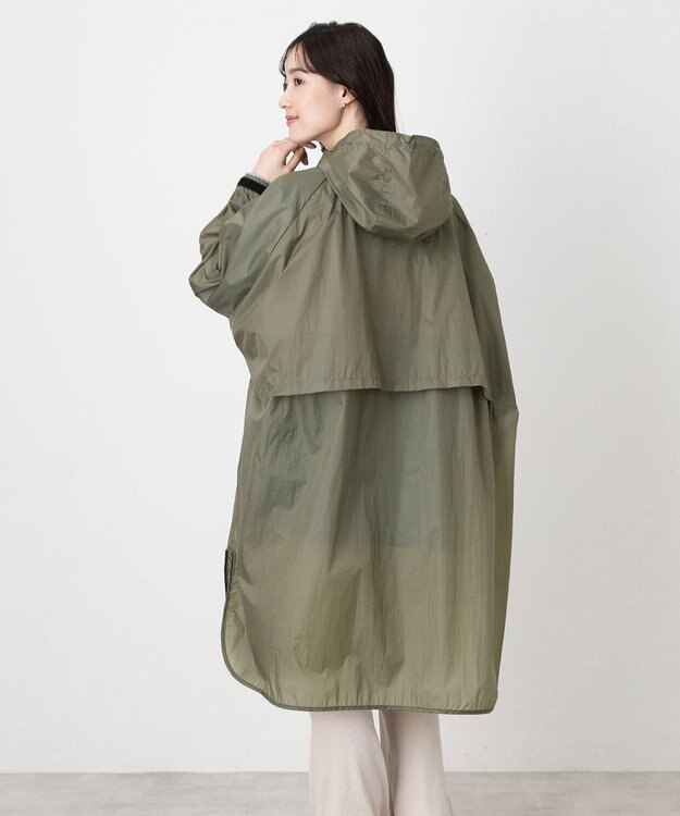 MOONBAT POLO RALPH LAUREN(ポロ ラルフローレン) ポロポニー レインコート ライトウェイト レインポンチョ  無地 フード 収納袋 レディース カーキー