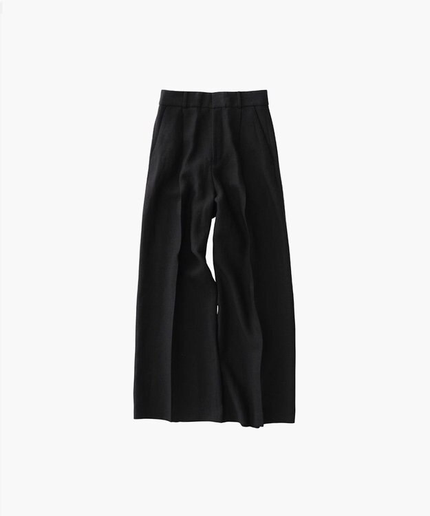 ATON LINEN OXFORD | ストレートパンツ BLACK