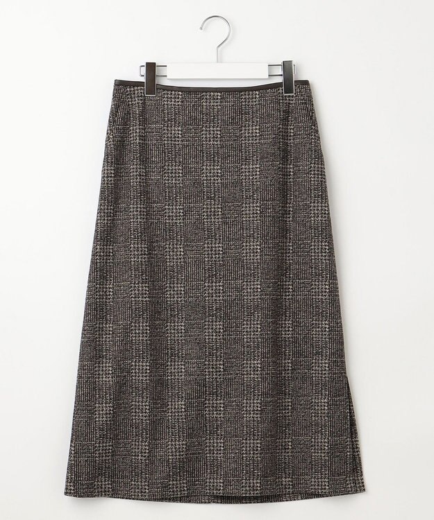 J.PRESS LADIES 【洗える】チェック ジャカード ナロー スカート ブラウン系5