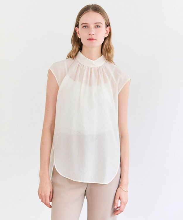 BEIGE， SERAPHIN / ライトシアー ハイネックブラウス Ecru