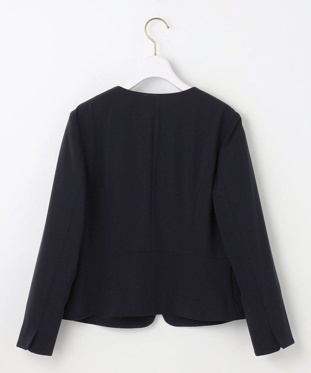 ANY SIS L 【洗える】セレモニーダブルクロス クルーカラー ジャケット ネイビー