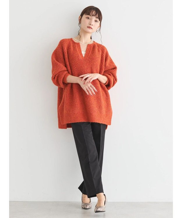 AMERICAN HOLIC ミックスヤーンカフタンニットプルオーバー Red