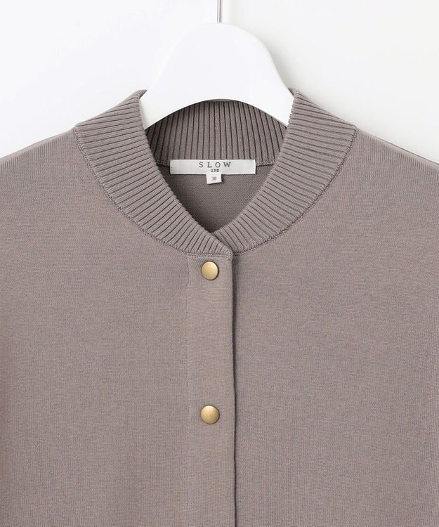 23区 【SLOW/一部店舗限定】コットンシルク ニットブルゾン ライトグレー系