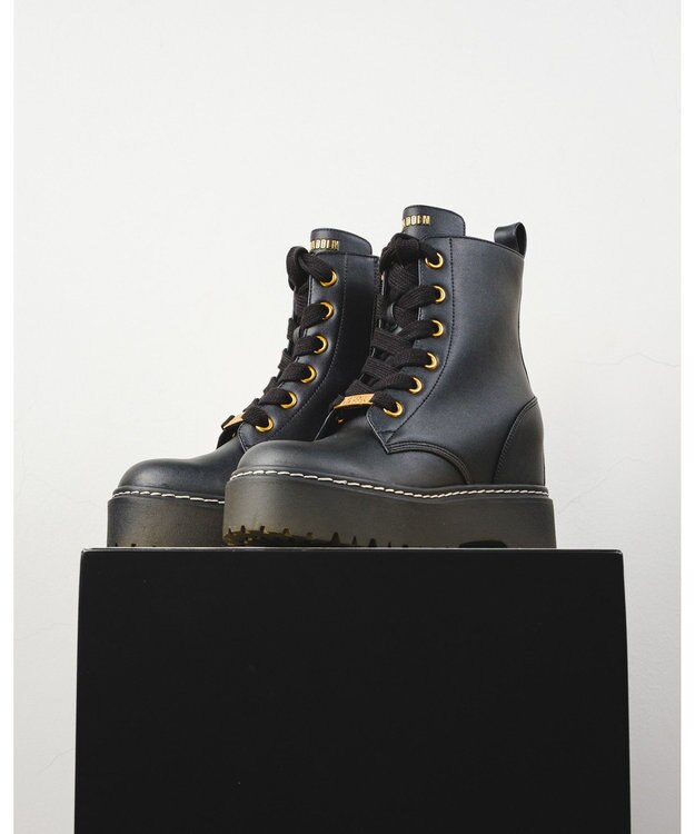 STEVE MADDEN GATEKEEPER プラットフォームレースアップブーツ ブラック