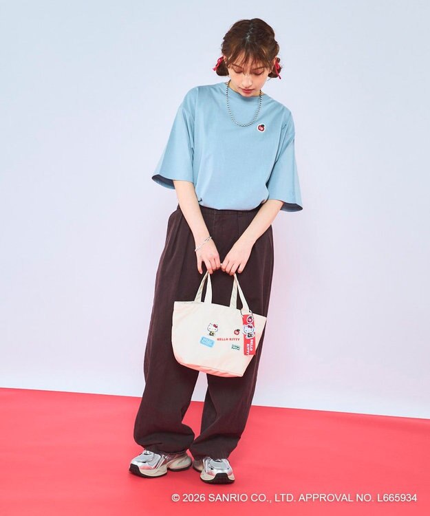 OP／FILA 【Ocean Pacific×ハローキティ】キャンバスミニトートバッグ アイボリー