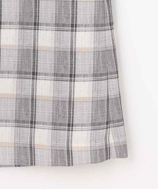 J.PRESS LADIES L スラブ調チェック プリント スカート グレーチェック系