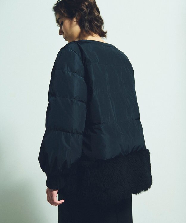 GRACE CONTINENTAL ボアコンビダウンジャケット ブラック