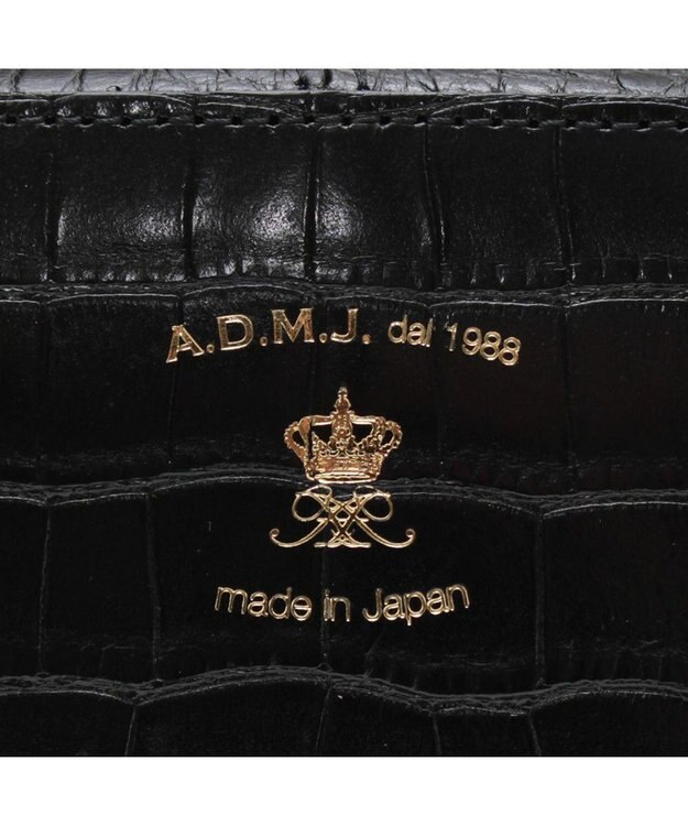 A.D.M.J. 【牛革】クロコ型押し ボストン28cm ON