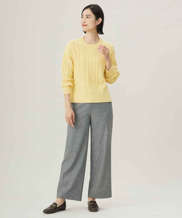 J.PRESS LADIES 【洗える】チェルビック セミワイド パンツ グレー系