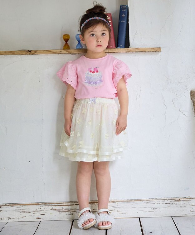 ANY KIDS リボン チュールスカート エクリュ