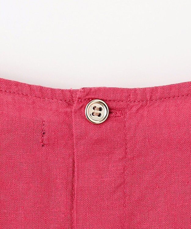 ANY 【手洗い可】ヨーロピアンリネンツイストスリーブブラウス レッド