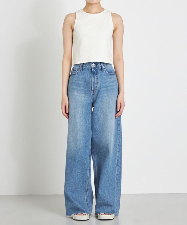 NAVE 【Nave　洗える】デニム ワイドパンツ スカイブルー系