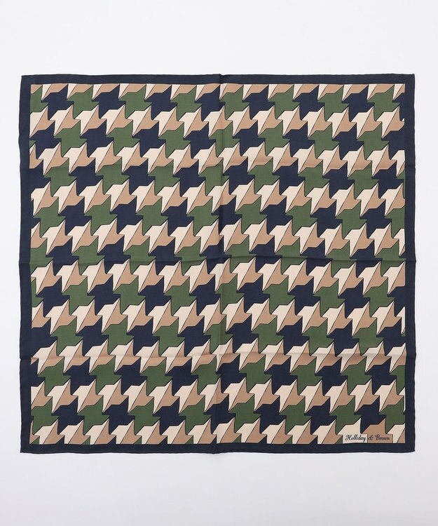 JOSEPH ABBOUD 【イタリア製・Holliday&Brown】ビッグハウンドトゥースプリント スカーフ ネイビー系6
