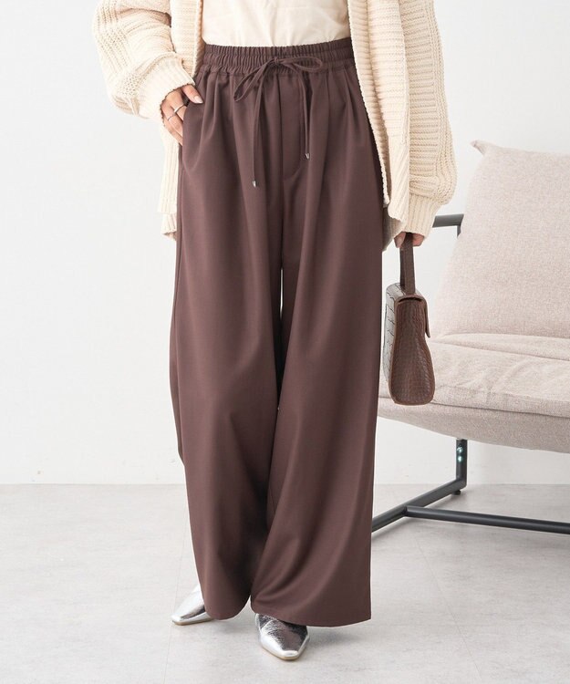 earth music&ecology ゆるとろパンツ Brown