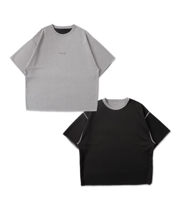 WEGO 【ユニセックス着用アイテム/リバーシブル】リバーシブルワンポイントT（S） ライトグレー