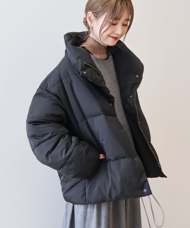 AMERICAN HOLIC リサイクル軽ポカ撥水加工スタンドショートコート Black