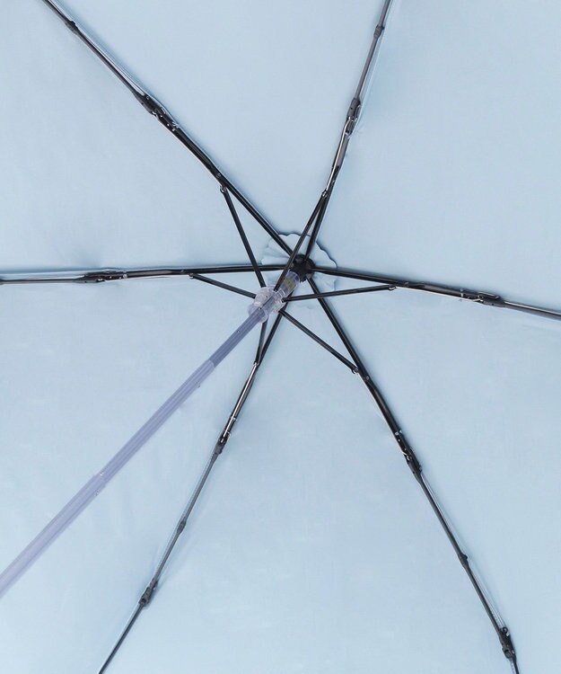 MOONBAT 【WEB限定】 POLO RALPH LAUREN（ポロ ラルフローレン） 晴雨兼用日傘 ワンポイントポロベア プリント 折りたたみ傘 ポーチタイプ 1級遮光/遮熱/遮光 サックスブルーストライプ