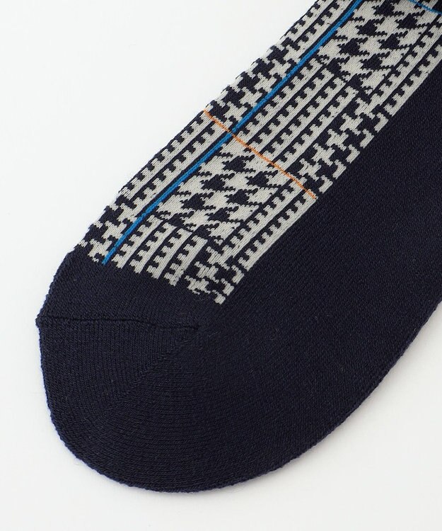 23区GOLF 【MEN】チェック柄レギュラーソックス ネイビー系3