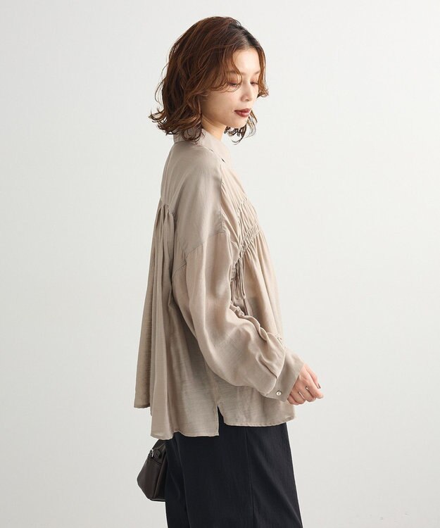 Green Parks ・ＥＬＥＮＣＡＲＥ　ＤＵＥ　シアーシャーリングシャツ Gray Beige