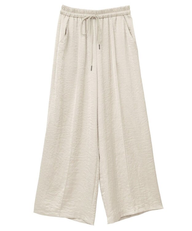 YECCA VECCA ビンテージサテンイージーワイドパンツ Light Beige