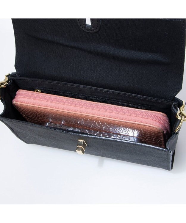 UNBILLION ペルケ perche / 姫路レザーひねりかぶせ2wayショルダーバッグ ブラック