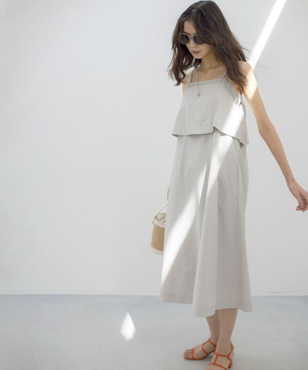 組曲 L エアリーキャミ ワンピース グレージュ系