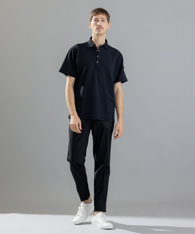 JOSEPH HOMME 【接触冷感】アイスコットンカノコ　ポロ ブラック系