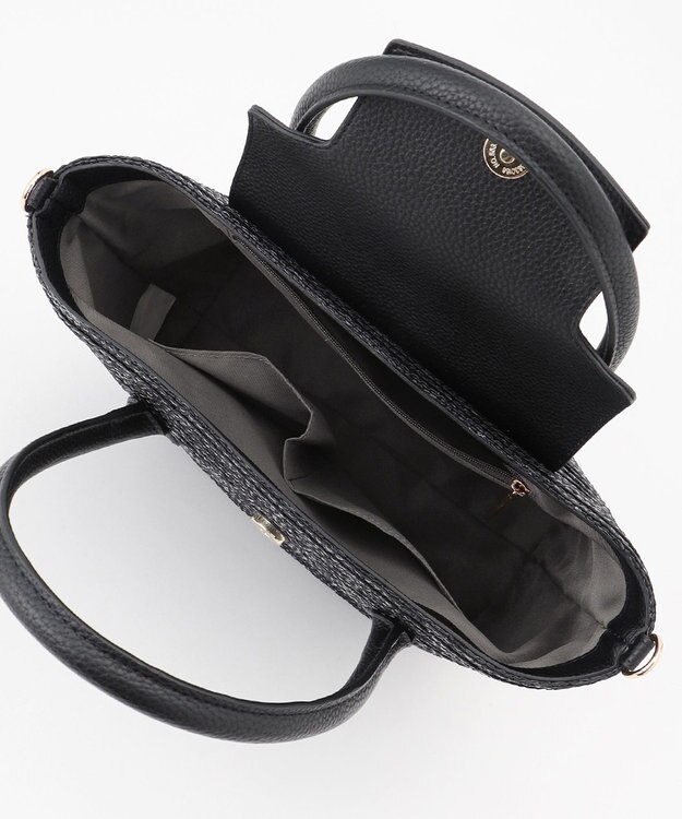 LA BAGAGERIE フラップ2WAYかごトートバッグ ブラック