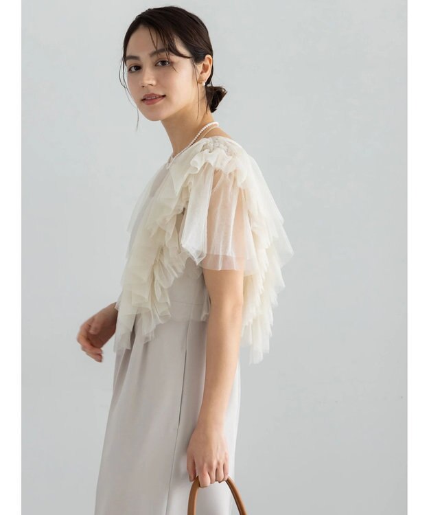 Te chichi 【セレモニーアイテム】チュールフリルレイヤードボレロ オフホワイト