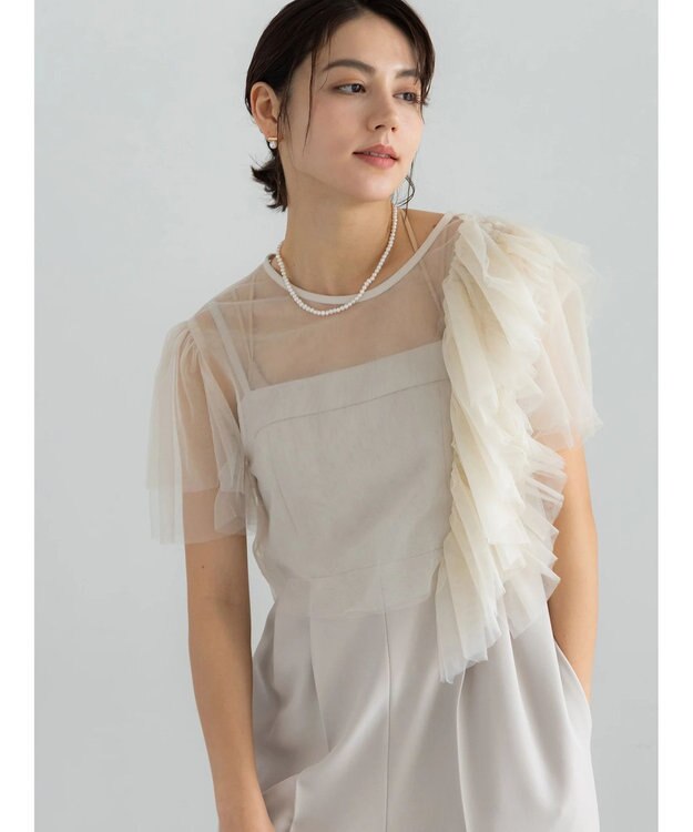 Te chichi 【セレモニーアイテム】チュールフリルレイヤードボレロ オフホワイト
