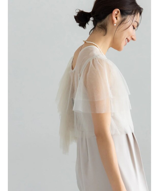Te chichi 【セレモニーアイテム】チュールフリルレイヤードボレロ オフホワイト