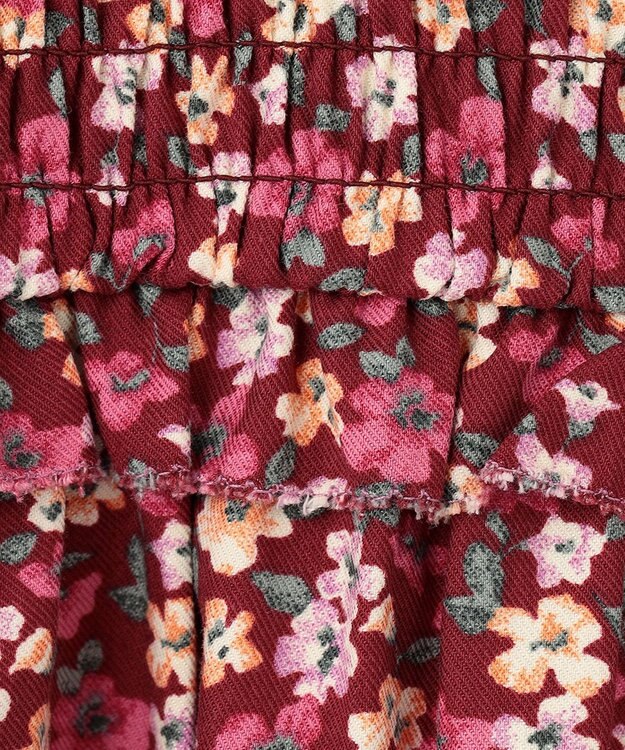 組曲 KIDS 【150-160cm】Flower tea party ワンピース ワイン系5