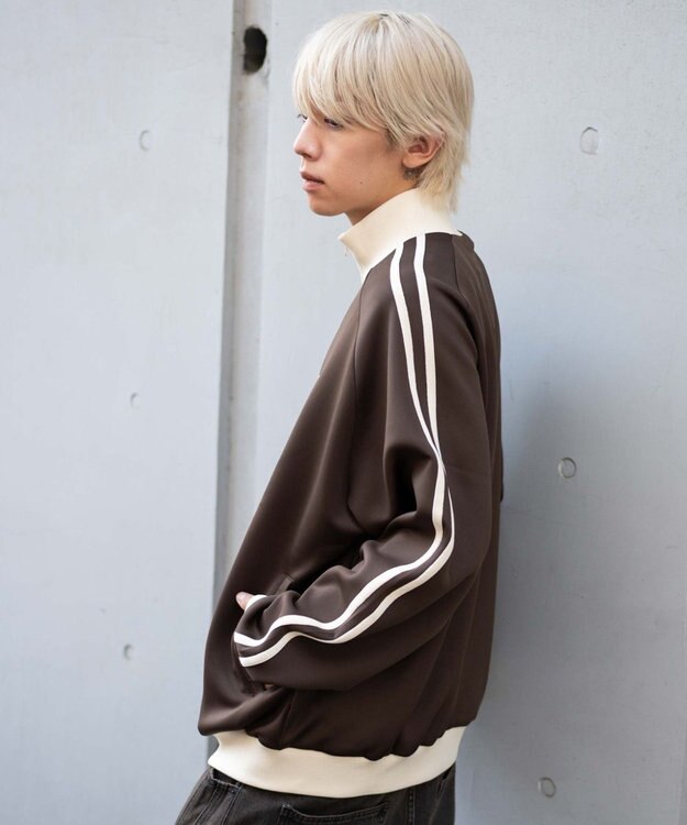 WEGO 【ユニセックスITEM/MLサイズ展開】ラグランライントラックジャケット ブラウン