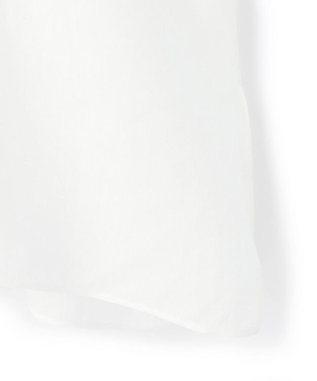 BEIGE， PAULINE / リネンヴィスコースフェイクレザー配色ブラウス White