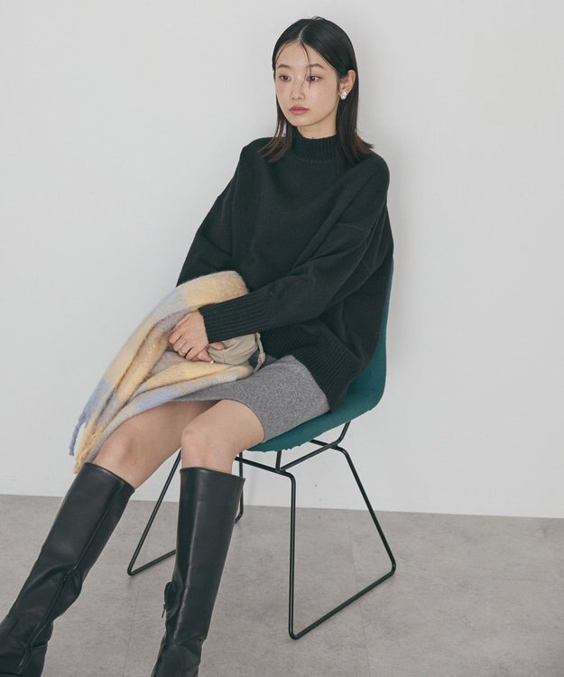 AMERICAN HOLIC モックネックコクーンニットプルオーバー Black