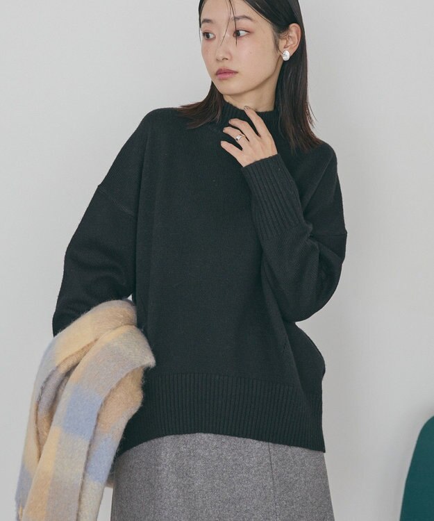 AMERICAN HOLIC モックネックコクーンニットプルオーバー Black