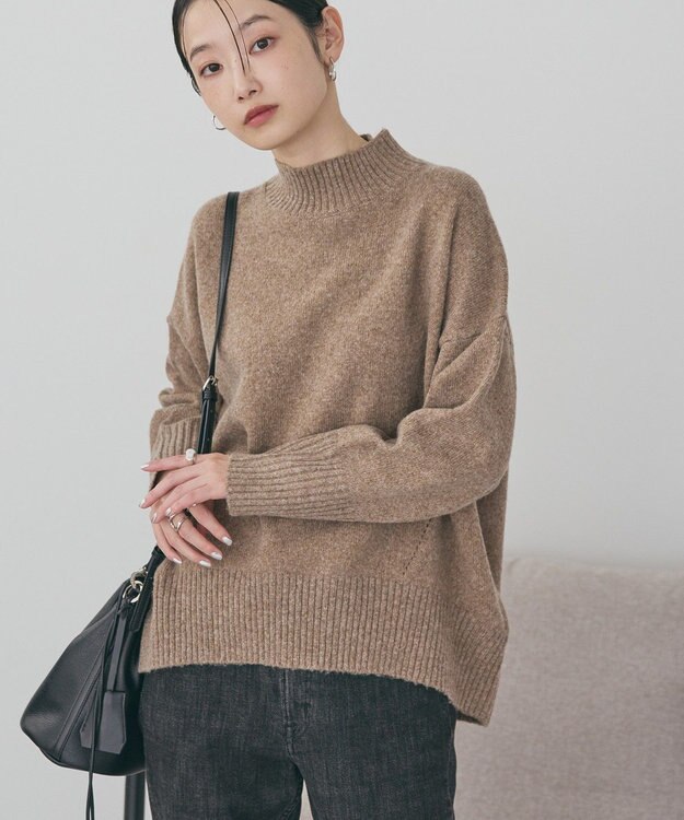 AMERICAN HOLIC モックネックコクーンニットプルオーバー Beige