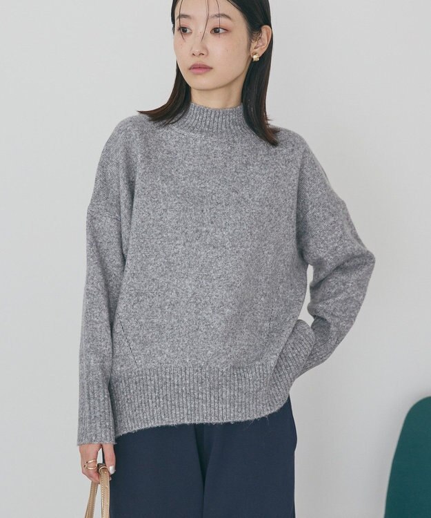 AMERICAN HOLIC モックネックコクーンニットプルオーバー Gray Mixture