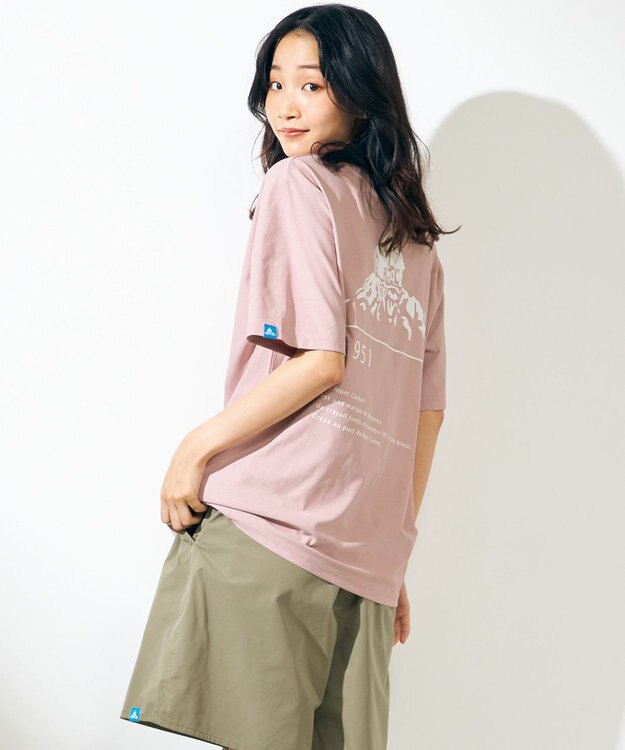 SHARE PARK LADIES 【UVカット・吸水速乾・ストレッチ・軽量 】バックプリントTシャツ オールドローズ系