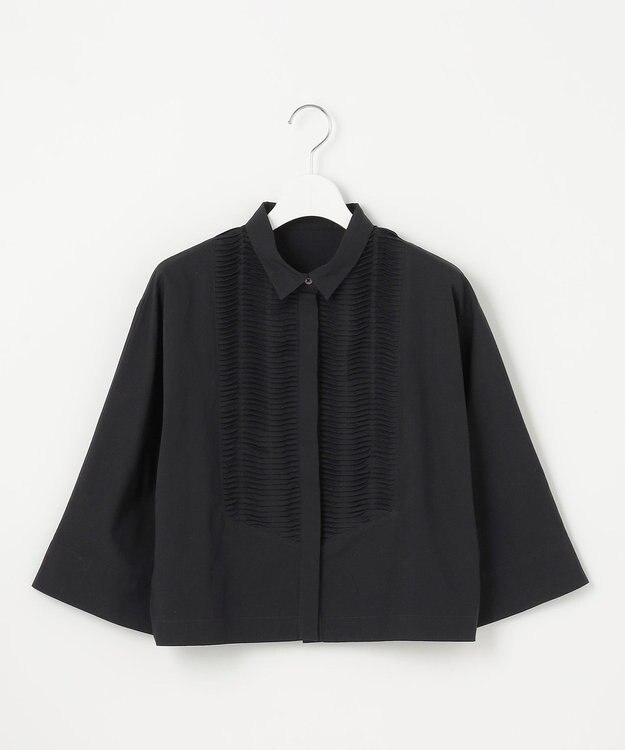 23区 【Indian Factory】コットンポプリン タックディテール シャツ ブラック