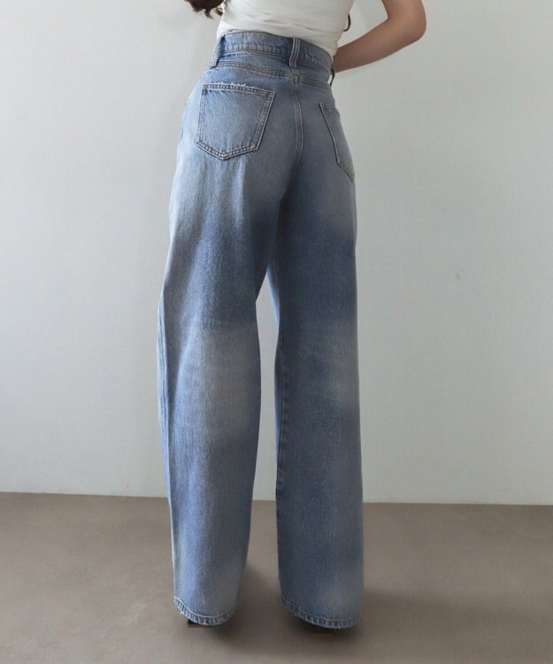 WEGO 【XS～Lサイズ展開/美脚】ストレートデニムパンツ デニム淡色