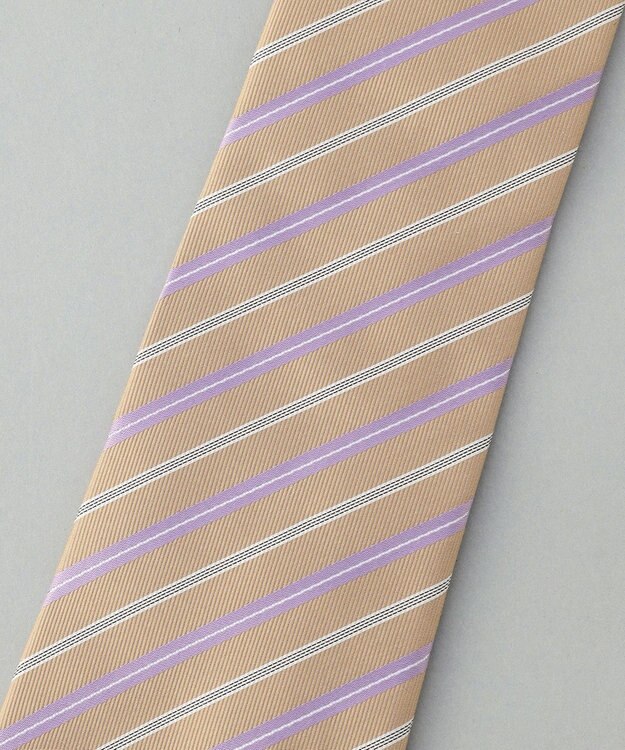 GOTAIRIKU GOTAIRIKU別注【日本製】シルク ネクタイ_ストライプ柄 ベージュ系1