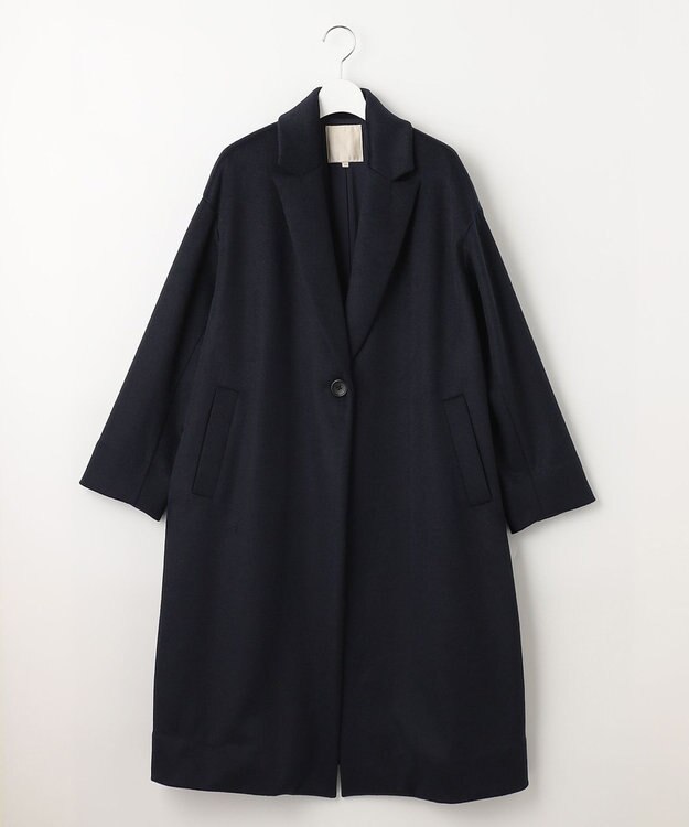 自由区 L 【WEB限定】ブラッシュドビーバー チェスターコート ネイビー系