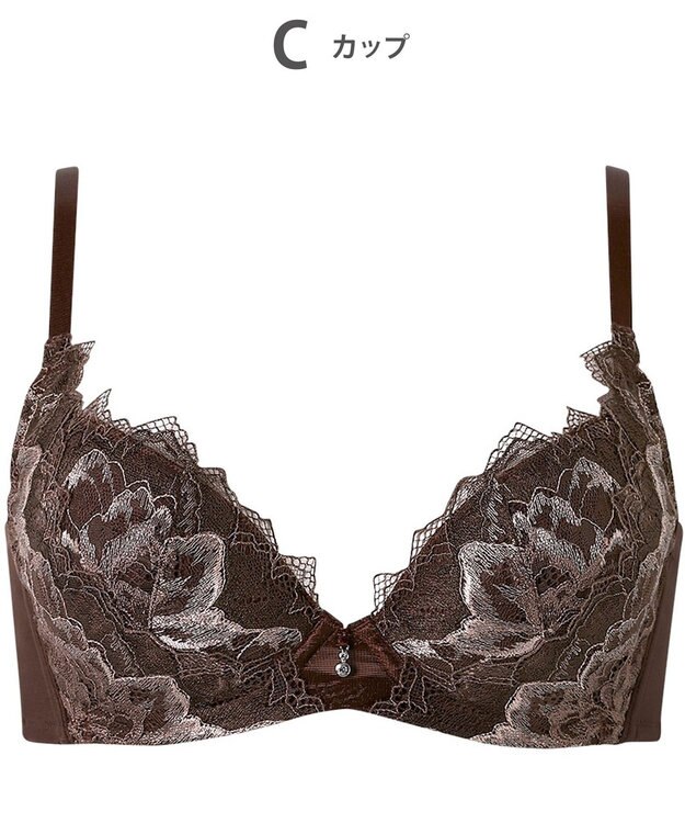 WACOAL 【ハグするブラ】 ブラジャー 体温を感知してカラダになじむ 谷間メイク 脇高設計 レディース BXB418 /ワコール シナモンブラウン