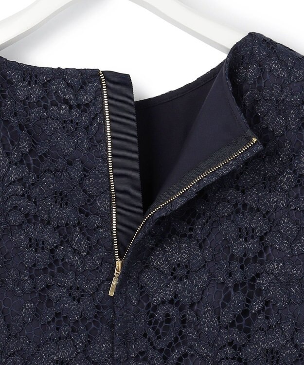 23区 【APPLAUDIR】シャイニーフラワーレース ドレス ネイビー系