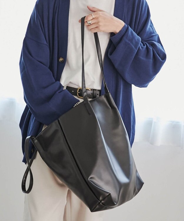 WEGO タックデザイントートバッグ ブラック