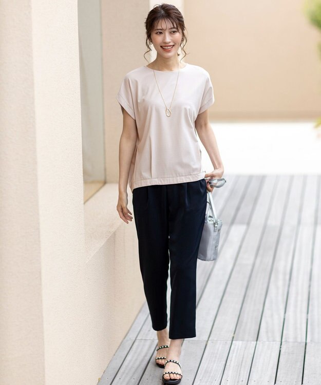 ANY SIS 【接触冷感・吸水速乾・UVカット】サラキレイ テーパードパンツ ネイビー