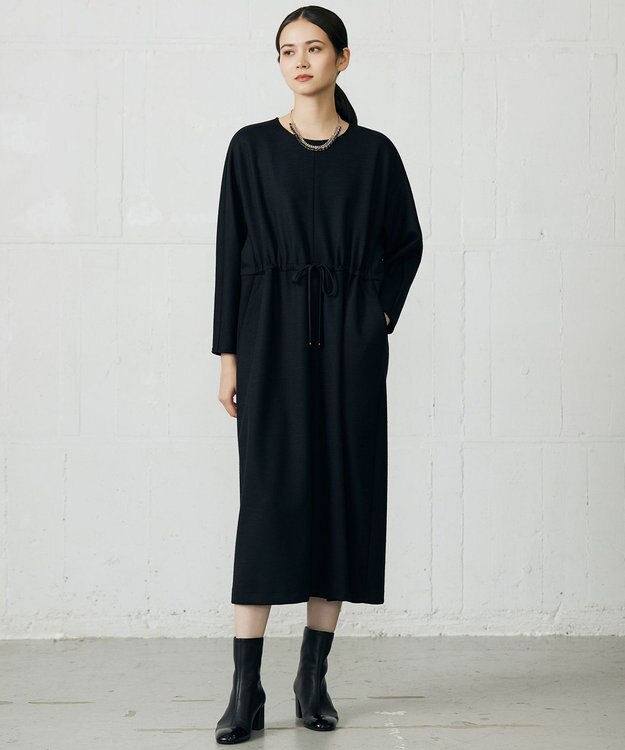 自由区 【カタログ掲載】TWダンボールジャージ ワンピース ネイビー